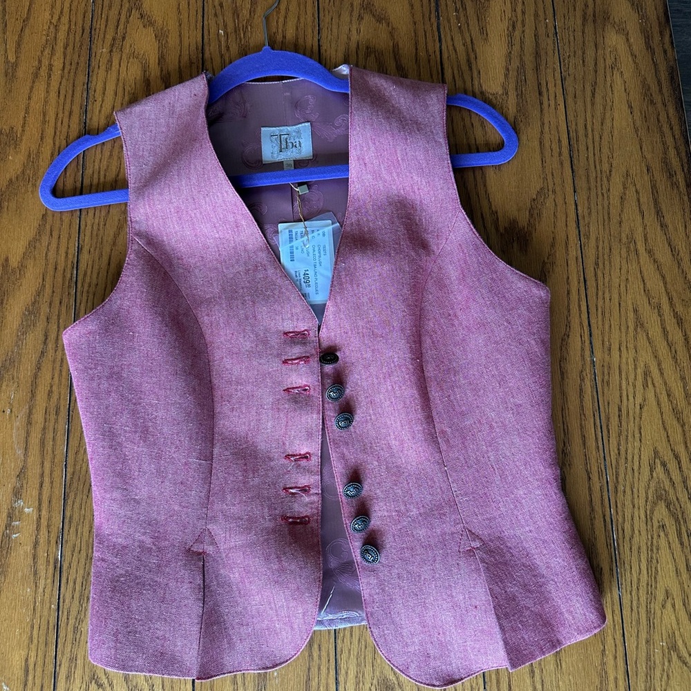 TBA linen waistcoat vest in Blush size 38